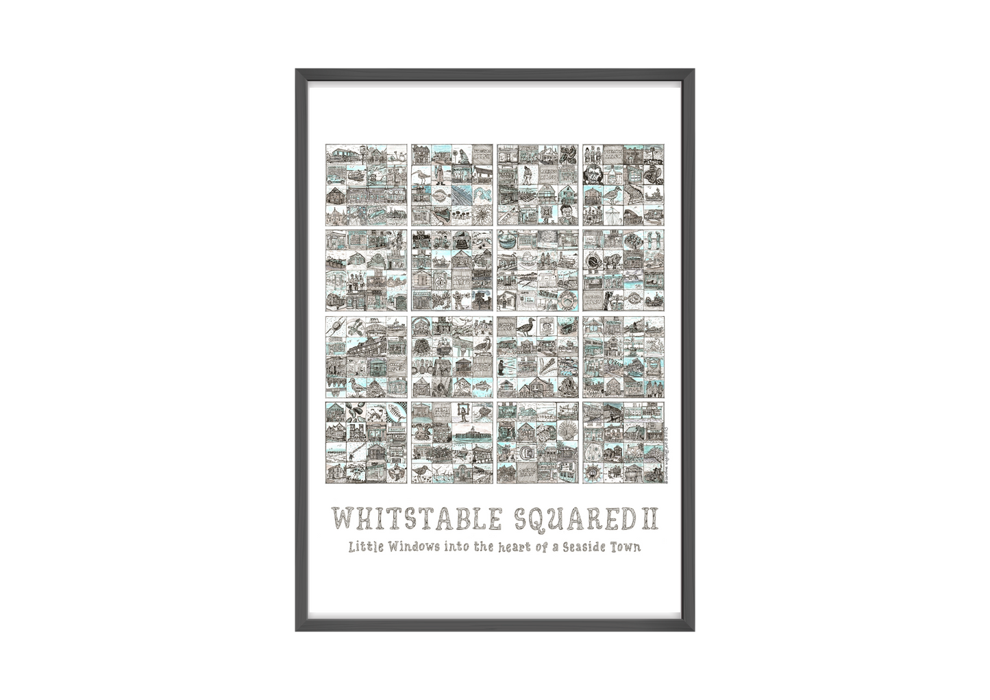 Framed artwork titled 'Whitstable Squared II' on a white background