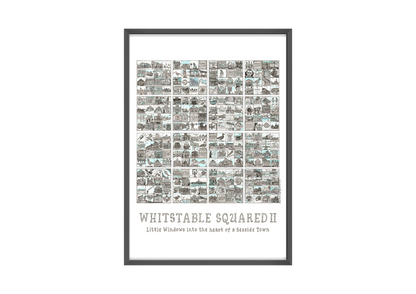 Framed artwork titled 'Whitstable Squared II' on a white background